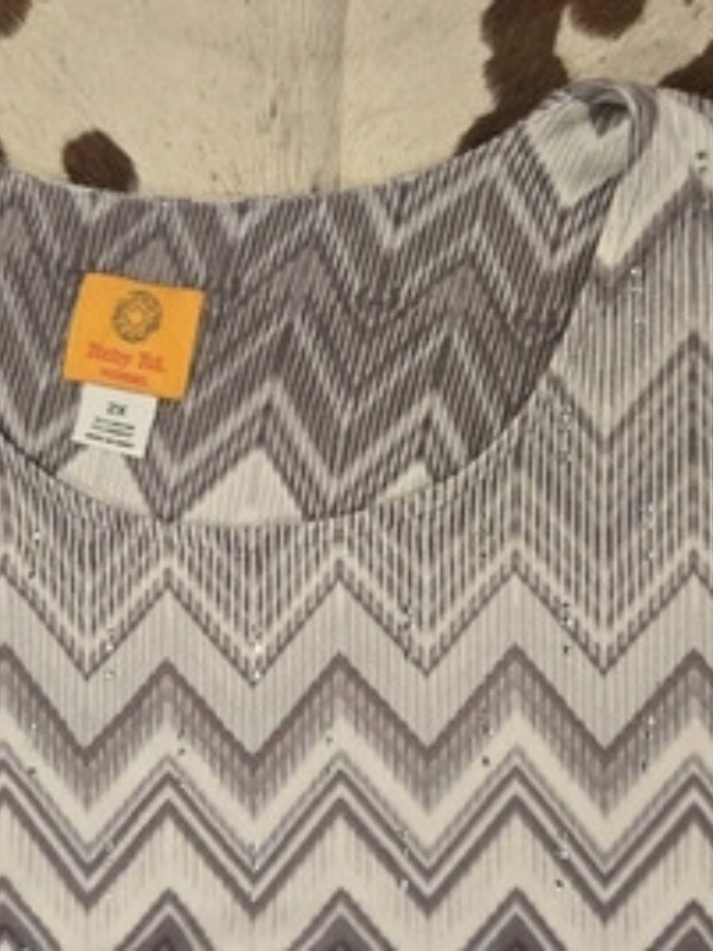 Ruby Rd. Chevron Pattern Top With Rhinestone Accents - Picture 2 of 4